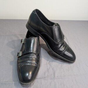 Alfred for O'Connors Black Leather Double Monk Strap Dress Shoes Men Size 8.5
